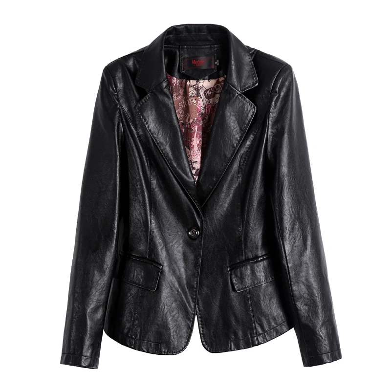 2023 New Spring Autumn Short Leather Jacket Women Korean Fashion Femme Slim Motorcycle Leather Blazer Ladies Coat Tide 5XL D3260