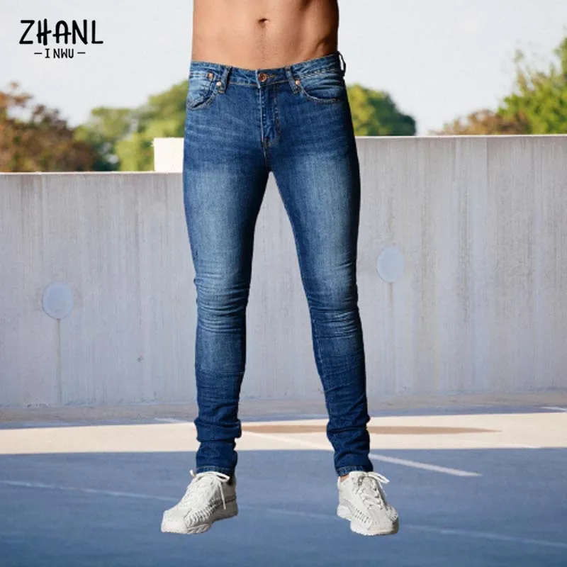 Blue Mens Jeans Stretch Skinny Denim Pants Men Fashion Casual Slim Fit Denim Trouser Black Male Streetwear jean homme