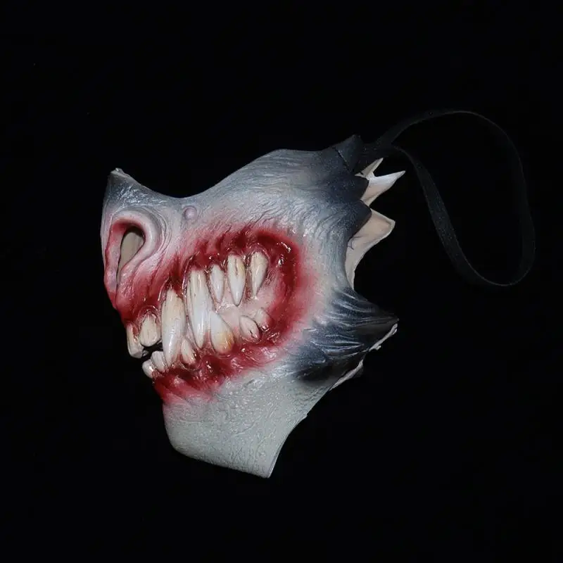 Halloween Horror Mask with Zombie Teeth, Half Face Variation, Reusable Cosplay Props, Realistic Scary, Ghost