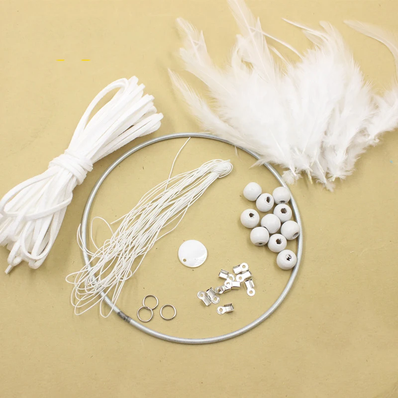 Children's Dream Catcher Kit DIY Crochet Feather embroidery Useful For Hanging Ornament Wall Decoration Pendant Home Decor