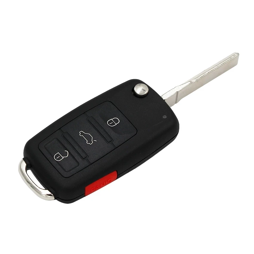 KEYECU 3 + 1 przycisk zdalny klucz składany Fob bez keyless 315 / 434MHz z chipem ID46 dla Volkswagen Touareg 2004-2011 3D0959753AK