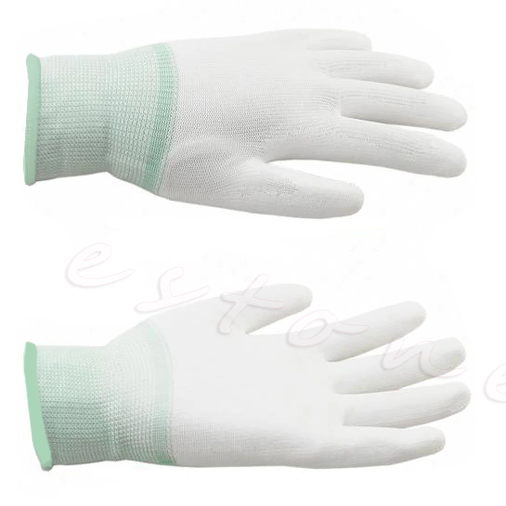 1 Pair Antistatic Gloves Nylon ESD Electronic Working Gloves Pu Coated Gloves Antiskid For Finger Protection Dropship