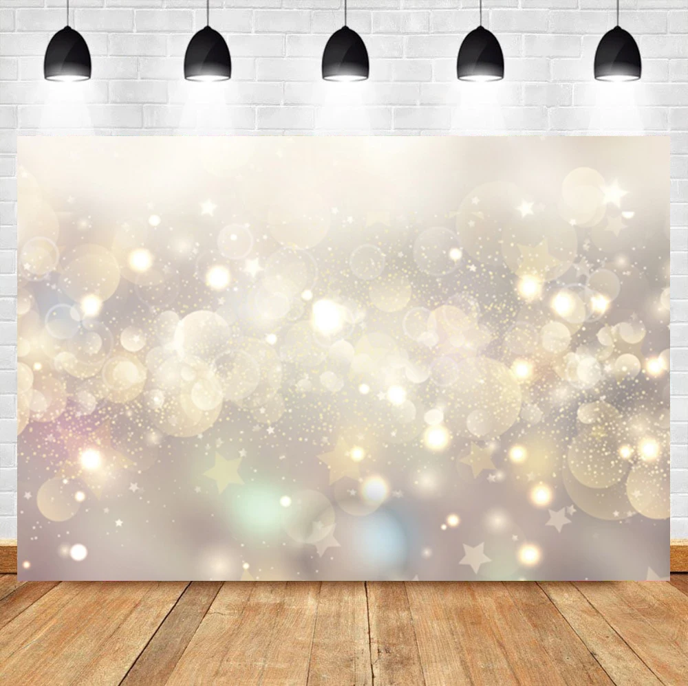 Laeacco Golden Light Bokeh Glitter Newborn Birthday Portrait Custom Photo Photography Backdrop Photo Background For Photo Studio