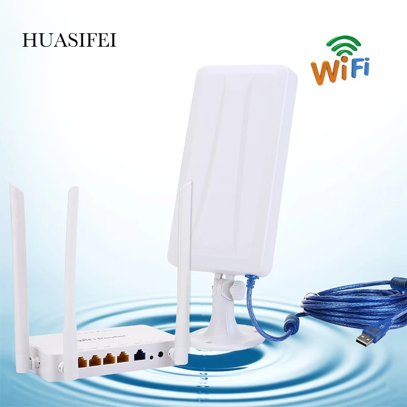 300Mbps Wireless Router + High Gain Wifi USB Adapter 2.4G Router WiFi Amplifier, diperpanjang Sinyal Wifi Berbagi Fungsi