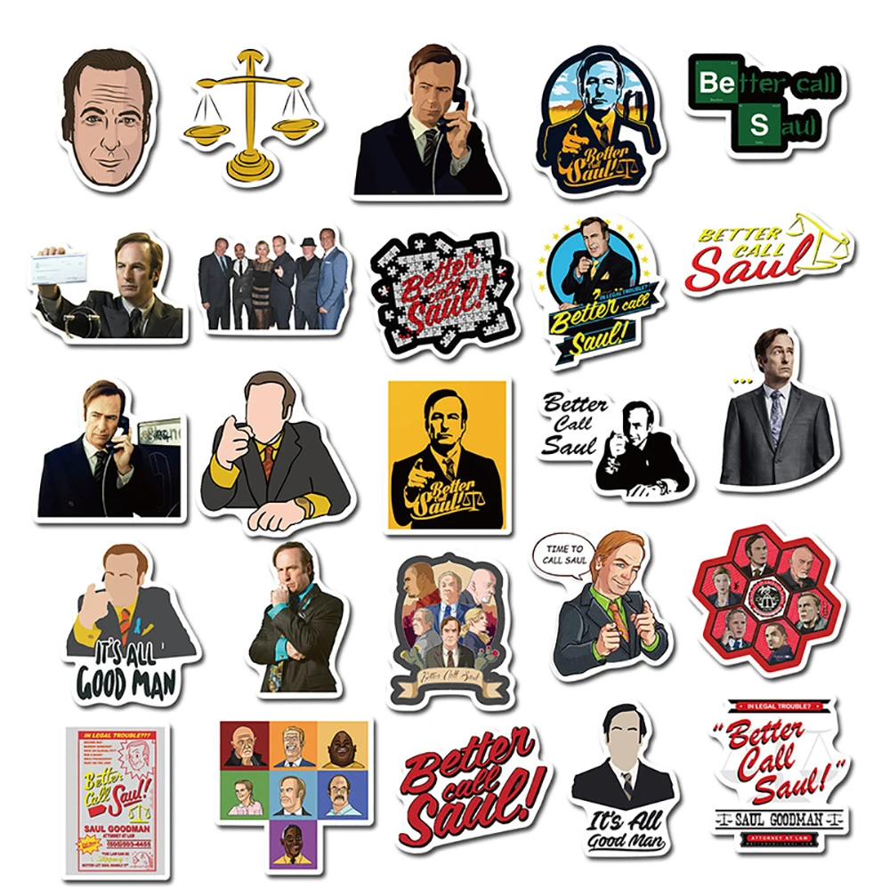 10/30/50PCS Mixed TV Show Better Call Saul Stickers Car Motorcycle Travel Luggage Skateboard Waterproof Cool Graffiti Stickers