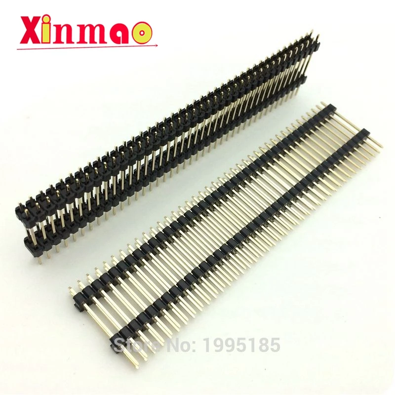 2.54mm Double plastic Double Row Male 40P PCB Board Pin Header Connector Pinheader 2*40p Long 21 23 35mm 25mm 30mm