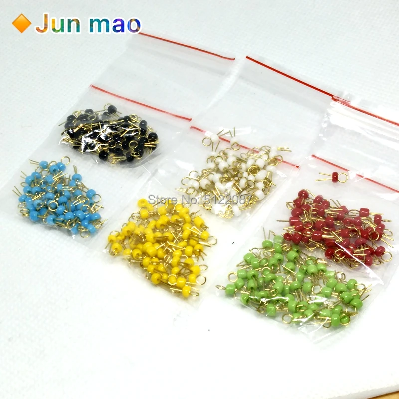 

300PCS Six colors*50 PCB Board Test Beads Points Gold Plated Ceramic Loop Circuit Test Needle Test Ring White Black Red Blue