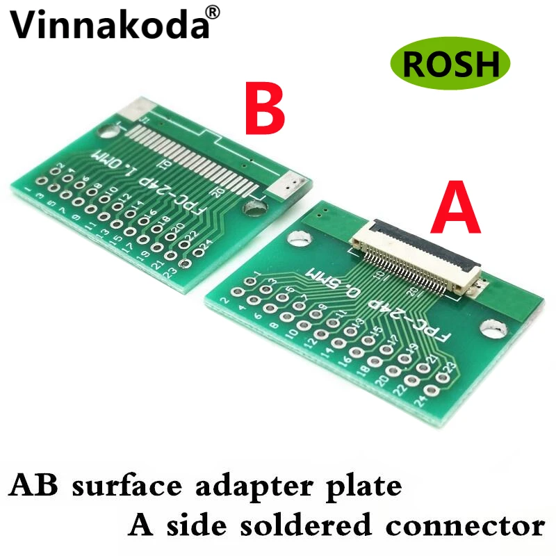 2 sztuki FFC/FPC płytka przyłączeniowa 0.5MM-24P do 2.54MM spawane złącze z klapką 0.5MM-24P