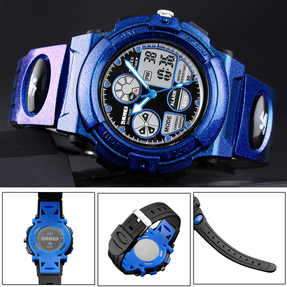 SKMEI  Sports Children's Watches Multifunction Outdoor LED Waterproof Kids Digital Wristwatch Student Clock Gifts montre enfant