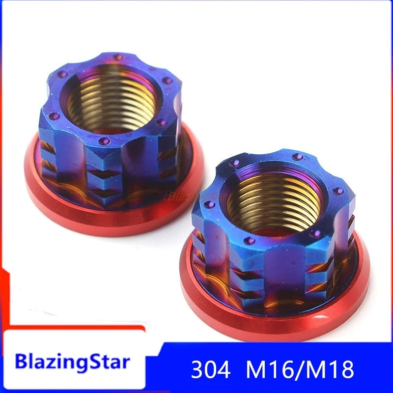 304 Stainless Steel 2pcs Screw Outside Hexagonal M16 / M18 Cooling Nut Electric Power Nut After Modified Motor