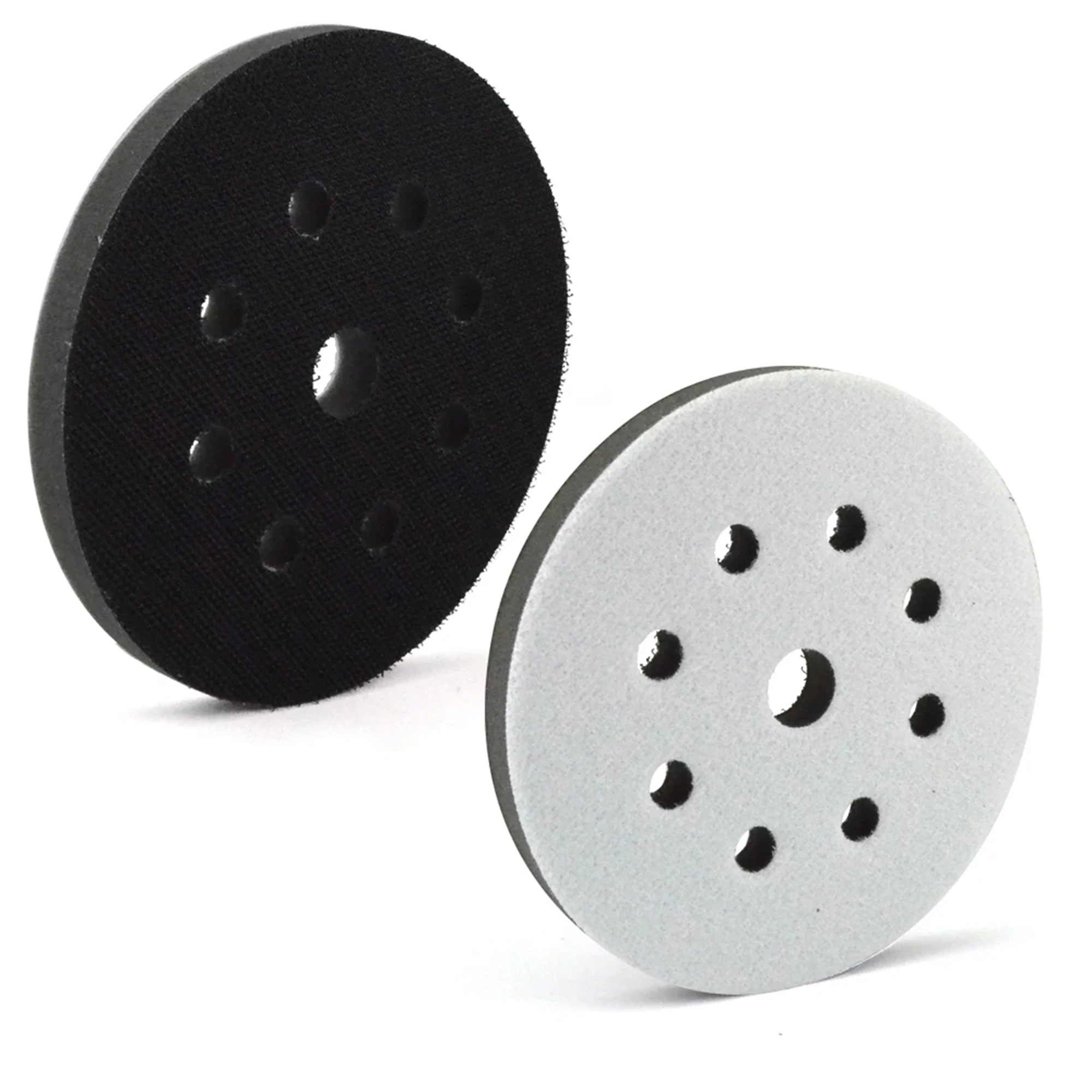 2PCS 5 Zoll (125mm) 9-loch Weichen Schwamm Interface Pad für Schleifen Pads und Haken & Klettschleifscheiben für Unebene Oberfläche Polieren