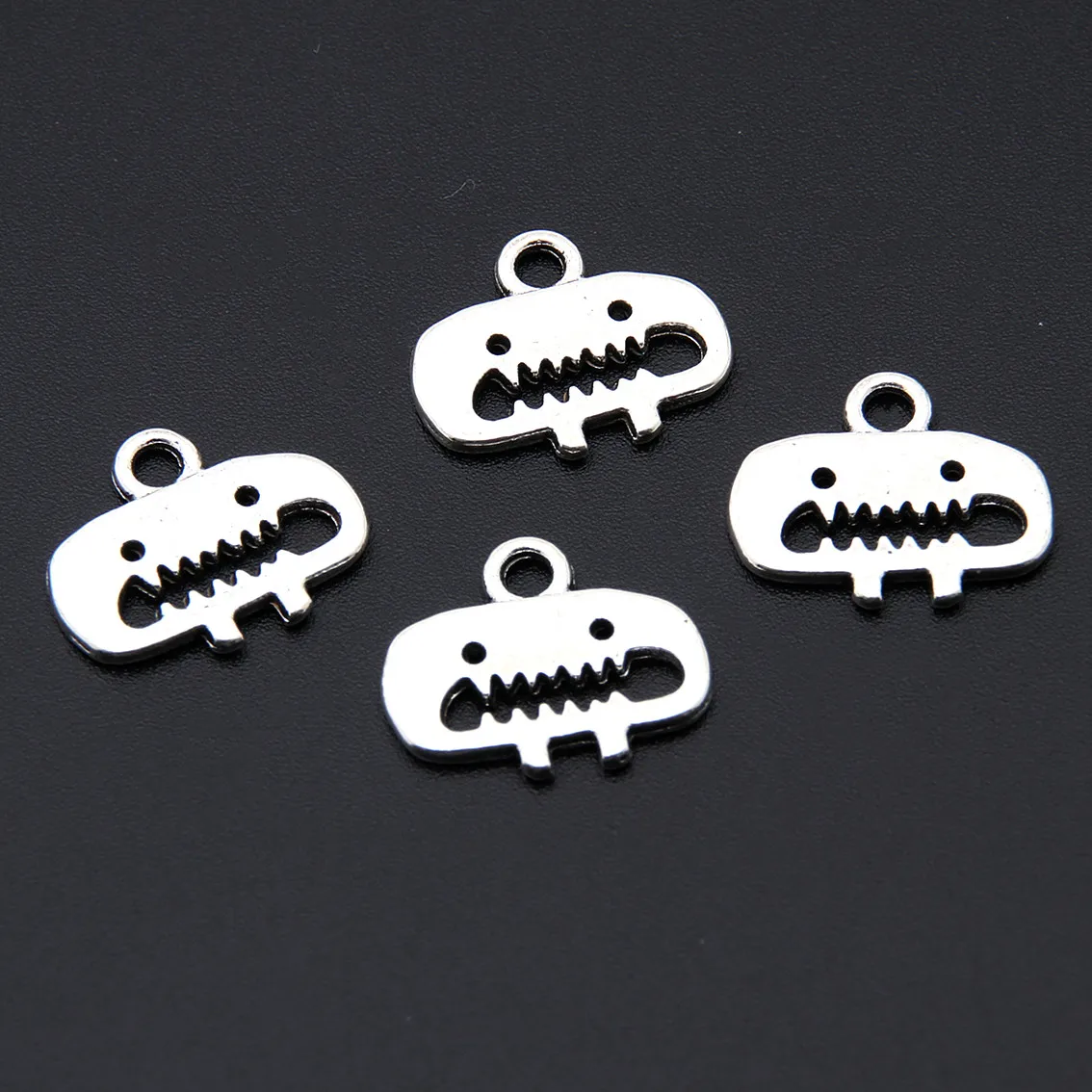 50pcs  Silver Color Cute Monster Charms Cartoon Characters Pendant Bracelet Necklaces Jewelry Supplies A3368