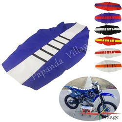 White Blue Dirt Pit Bike Ribbed Gripper Traction Seat Cover for Yamaha YZ YZF WR YZ-X YZ-FX WRF TTR 85 125 250 450 TE TX TC