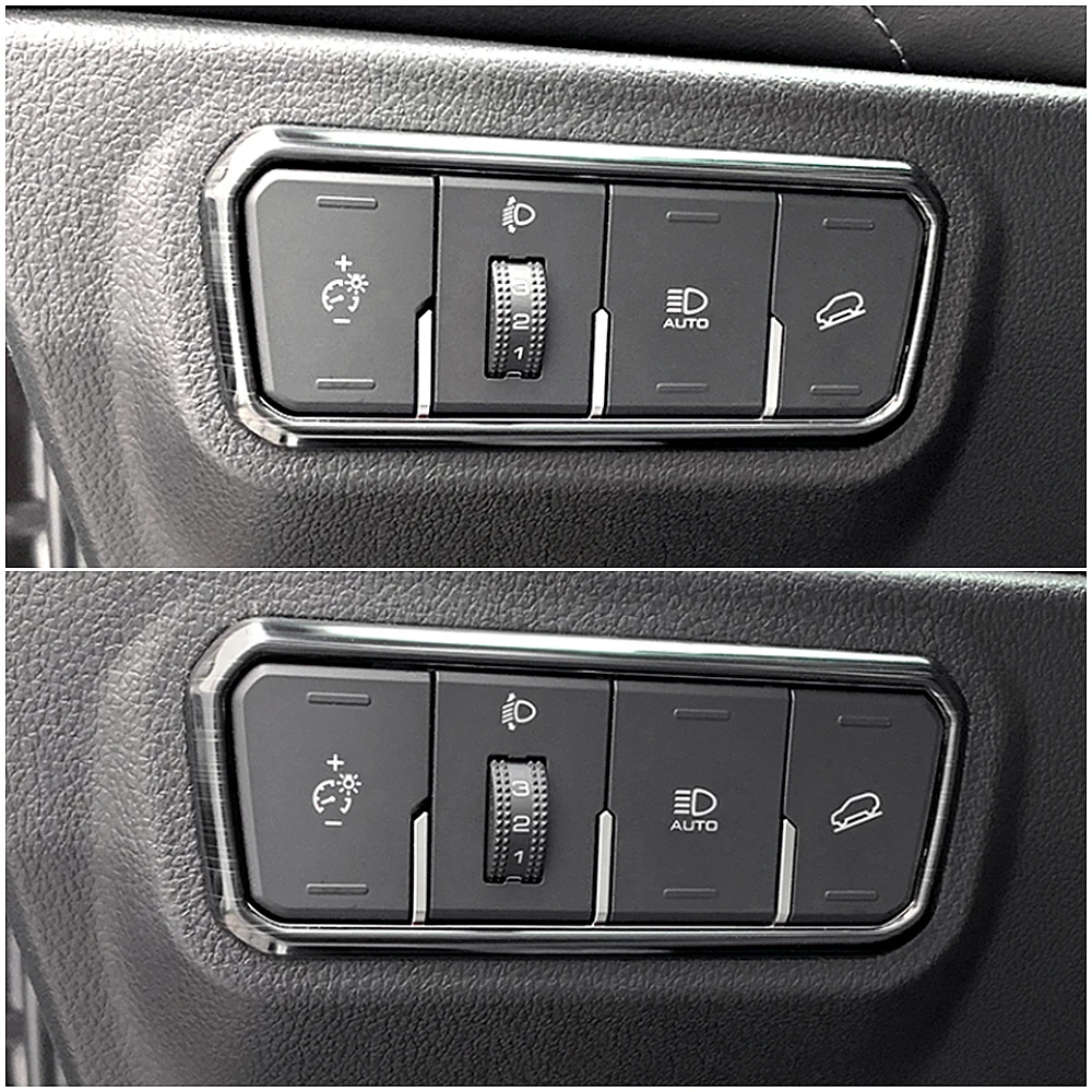 For Haval F7 F7X 2018-2021 Head Lights Lamp Switch Button Decoration Cover Trim Stainless Steel Headlight Frame Decorative