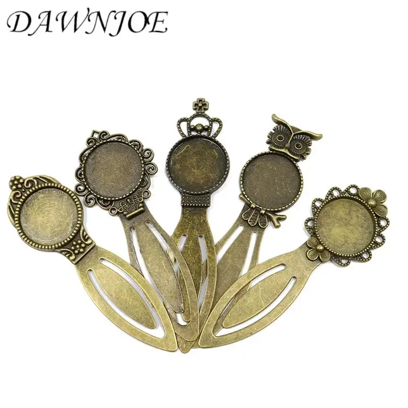 5 Style Mix 20mm Vintage Manual Bookmark Cabochon Tray Base Blank Setting DIY Making Bookmark Jewelry Components