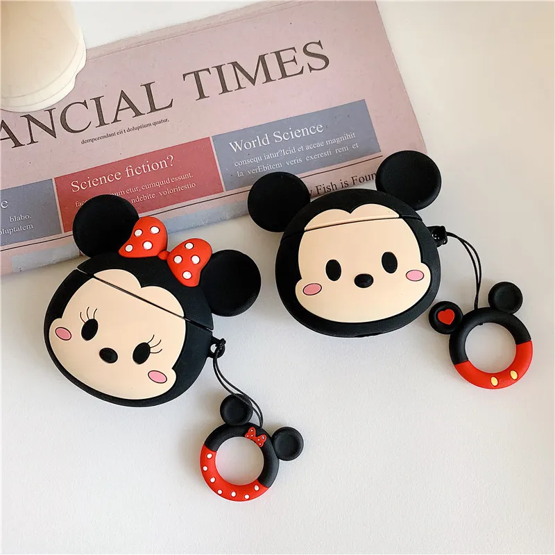 Силиконовый чехол с изображением Микки и Минни из мультфильма Disney для Airpods 1, 2, защитный чехол для беспроводных Bluetooth-наушников и зарядки для Airpods Pro