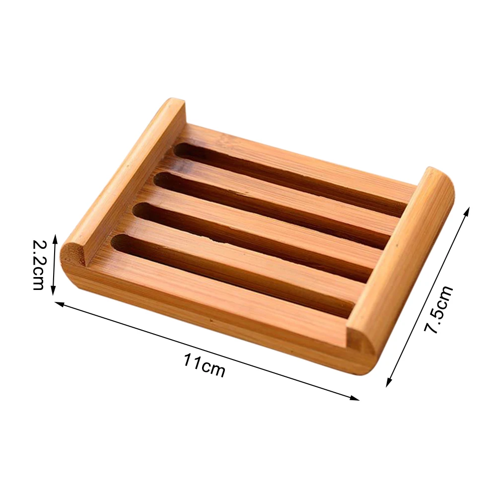 Portable Creative Biodegradable Bamboo Soap Dish Holder Rack Tray Plate Natural Wood Bathroom Soap Box Simple Monden  D4