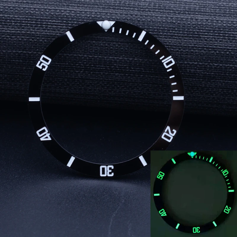 

38 мм плоская керамическая рамка вставка подходит для SKX007 SKX009 SRPD SRPE аксессуары для часов зеленая Люминесцентная рамка вставка мужской подарок