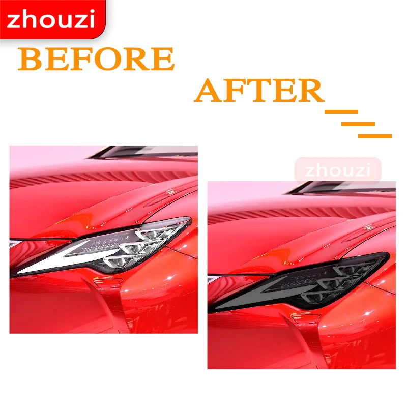 For Lexus RC F RC350 Facelift 2019 2020 Car Headlight Tint Smoked Black Protective Film Transparent TPU Sticker Accessories