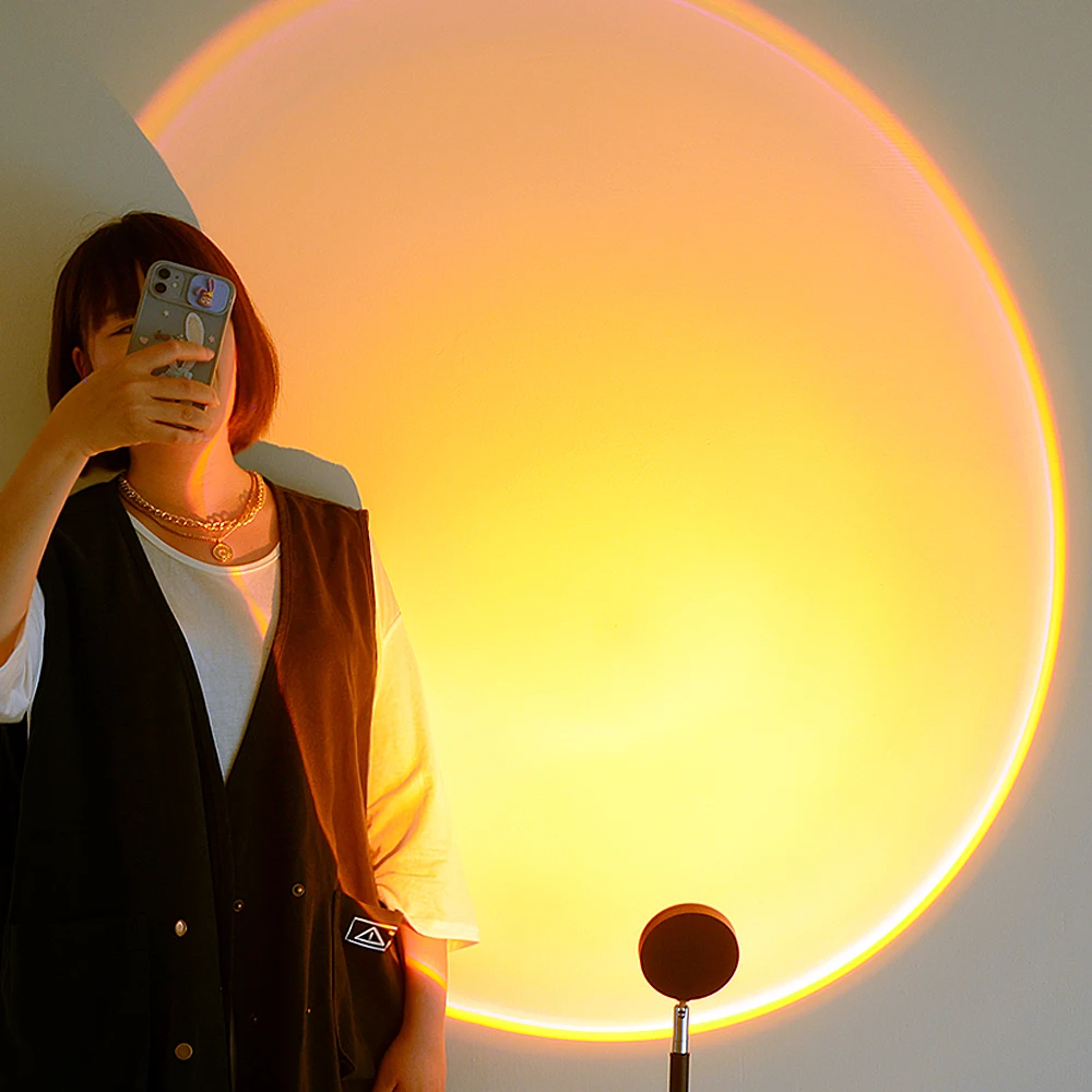 Lampada per proiettore al tramonto spina USB luce notturna a LED proiettore per lampada a luce solare arcobaleno per Vlog Internet Celebrity illuminazione fotografica