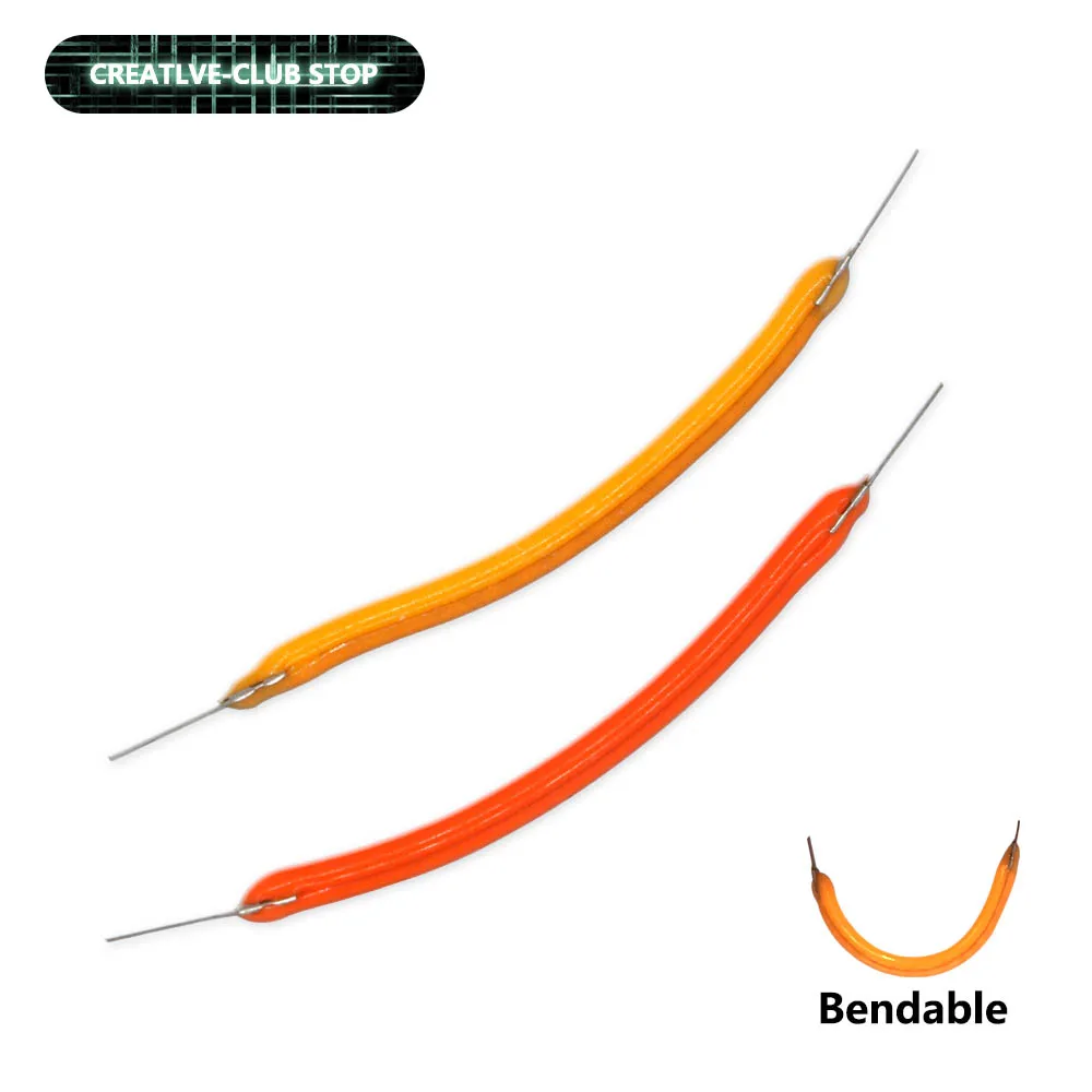 10pcs 38mm DC 3V 100mA Edison Bulb LED Filament Cob Led Flexible Lamp Parts Diode Warm White Red Incandescent Light Accessories