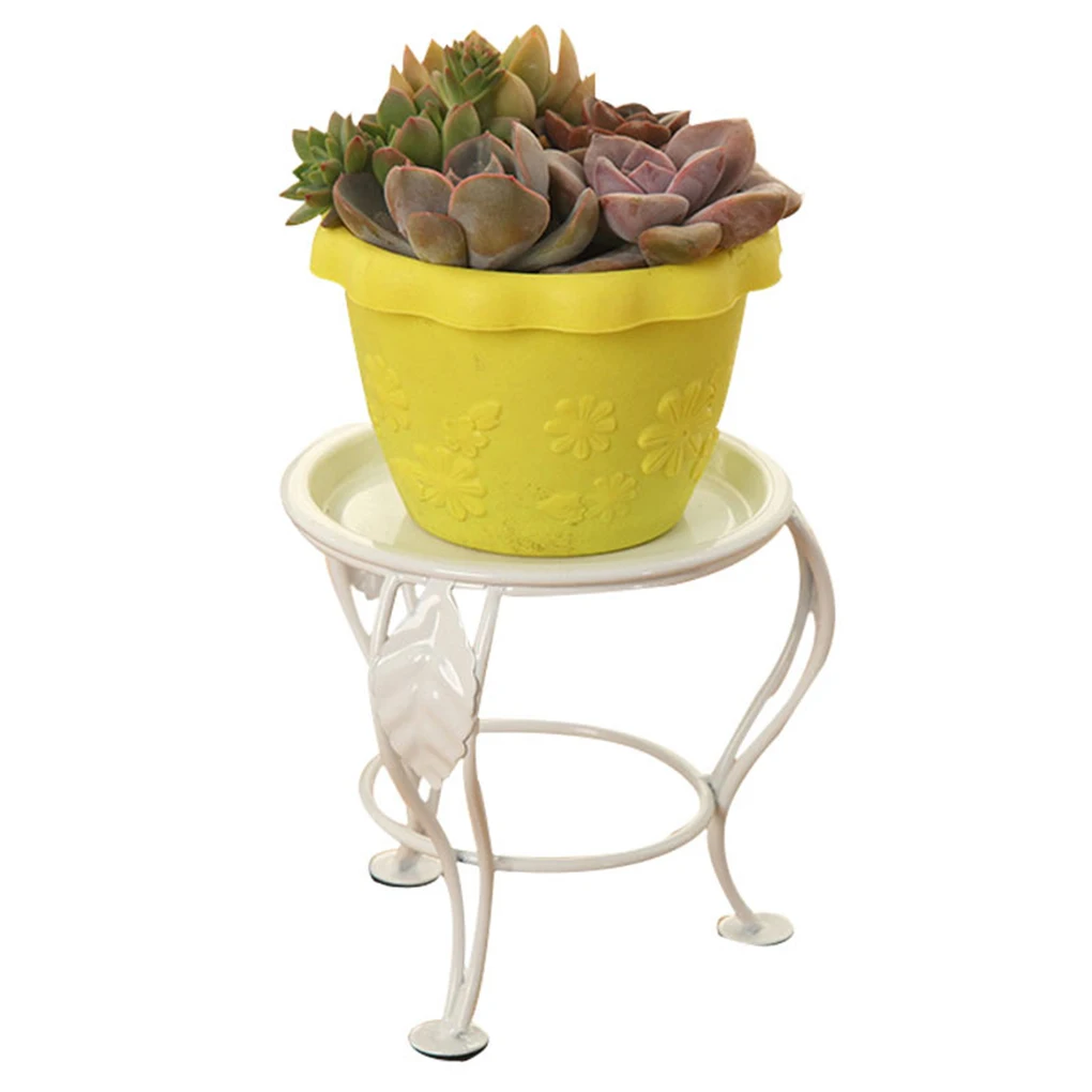 

Indoor Outdoor Table Mini Plant Stand Rack Flower Pot Candle Holder Shelf Desktop Decoration White