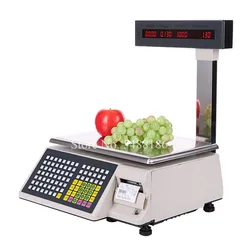 Label Printing Balance Cash Register Receipt Scale Label Printer Scale POS Retail Balance Scale with Printer