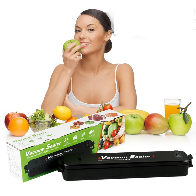 Black Vacuum Sealer Sealing Machine Handheld Electric Automatic Vacuum Packing Machine Kitchen Tools 110V 220V