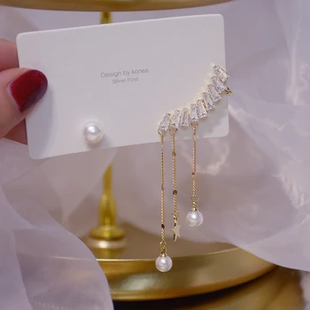 여성용 14K 도금 골드 풀 지르콘 스터드 귀걸이, 절묘한 패션 디자인, 보헤미아 태슬 귀걸이, 수제 쥬얼리, 2024 