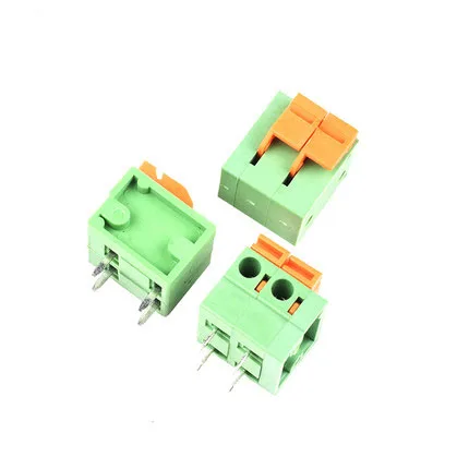 10pcs CY142 KF142VStraig needle 5.08mm PCB Spring Terminal Block KF128- 2P 3P 5P 6P 7p  9p 10p Terminals Connector Mounted Screw