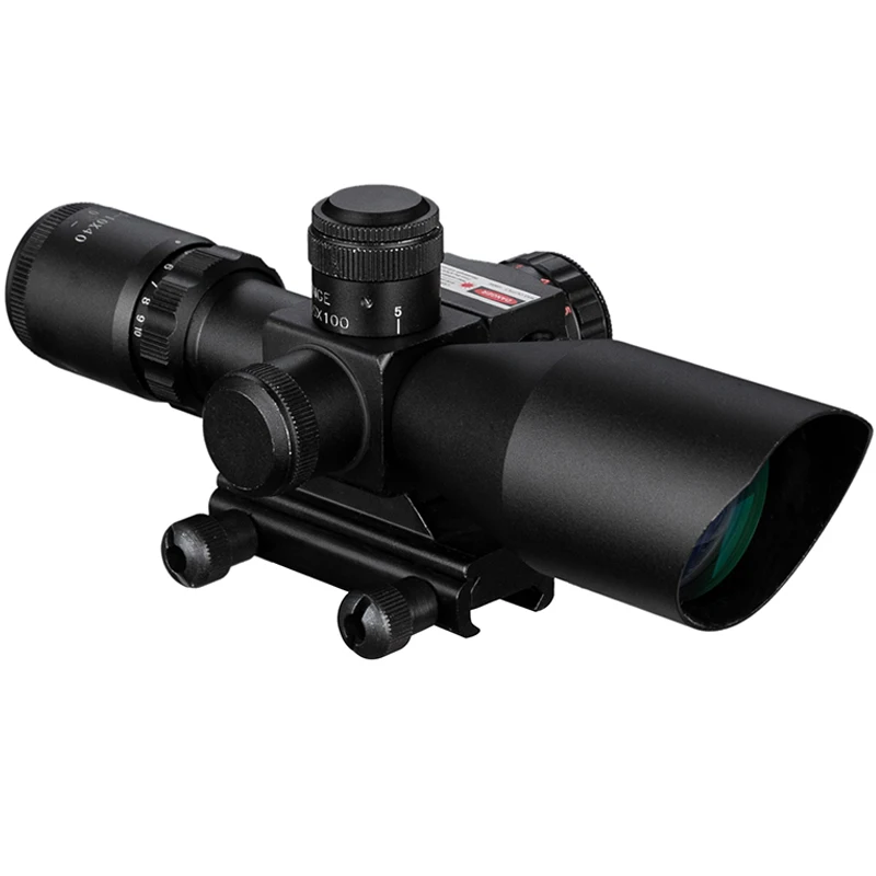 Imagem -05 - Fogo Lobo 2.510x40 Caça Tactical Visão Óptica Vermelho Verde Iluminado com Laser Vermelho Pistola de ar Spotting Scope para Rifle Caça