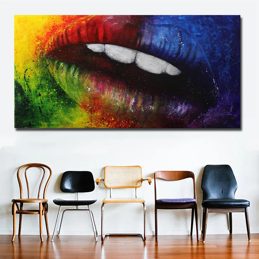 Colorful Sexy Mouth 5d diamond painting sale Diamond Embroidery icon Cross Stitch Full square Round drill New decor large paint