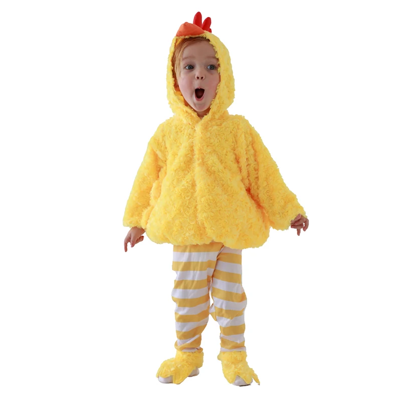 Carnival Chick Costume For Baby New Year Children\'s Yellow Hen Costume Easter Animal Chicken Outfit Plush Suit