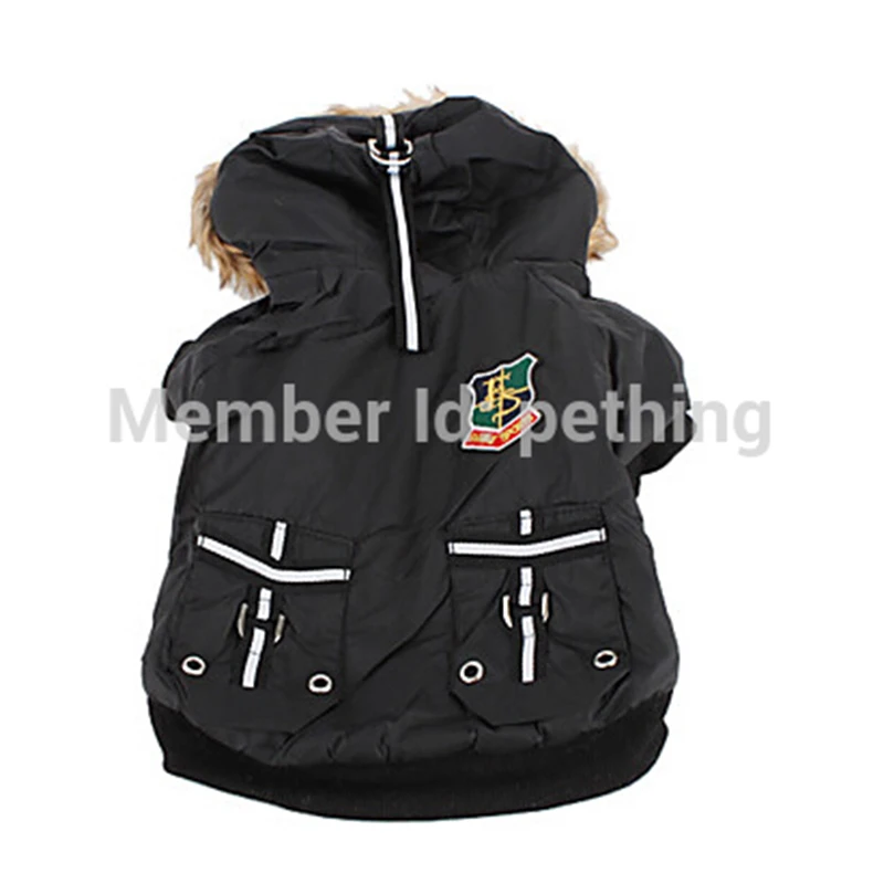 Quilted Warm Hoodie Dog Jacket Hot Design Pet Dog Jacket Winter Dog Clothes Small Dog Winter Clothes  (XS-L, Black)