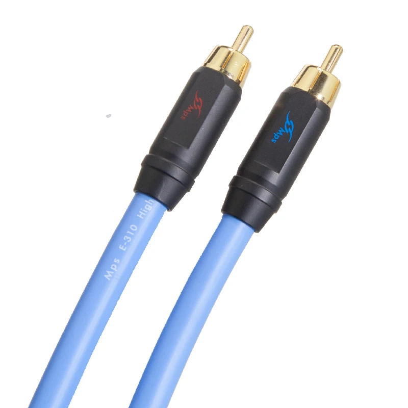 

HiFi MPS E-310F HiFi 99.9997% OFC+ Silver 24K Gold Plated Plug RCA audio cable DVD CD DAC amplifier Audio cable 1Pair