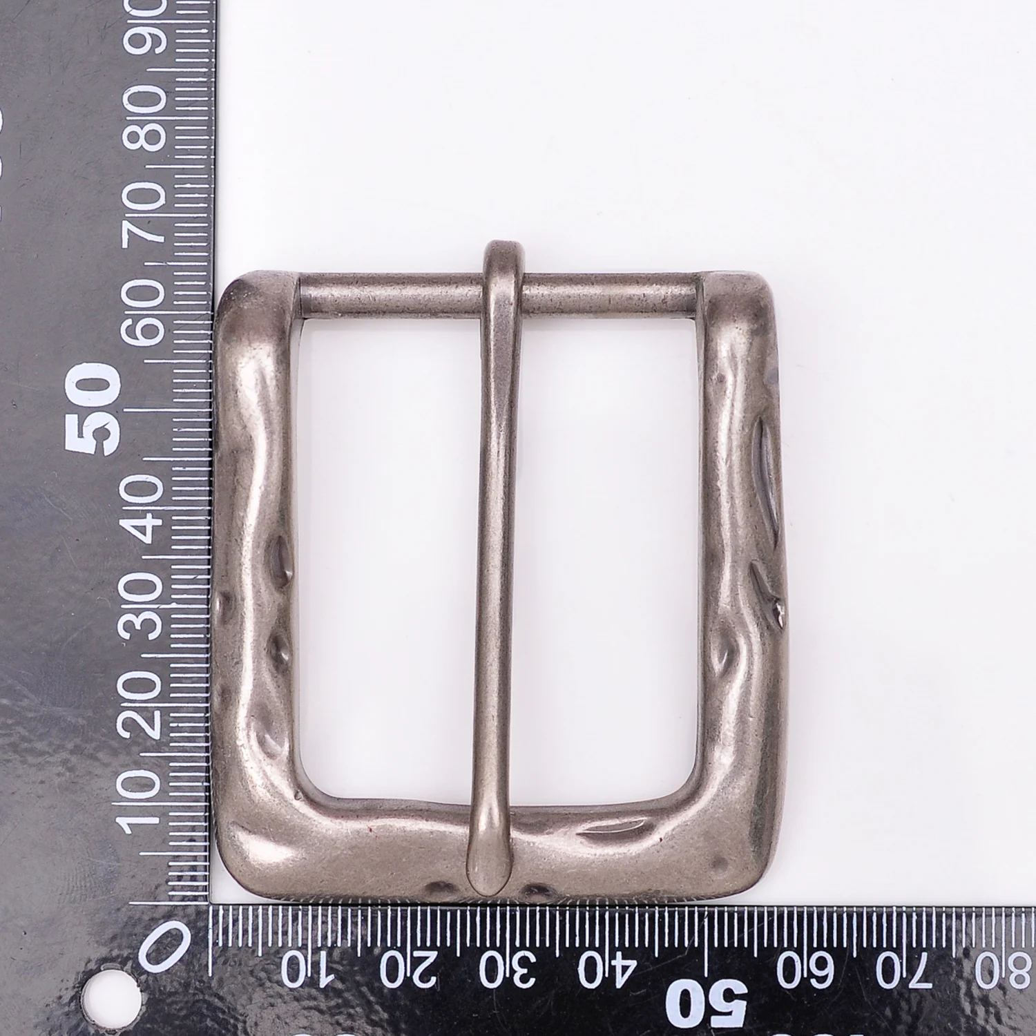 Mens Quality Heavy Solid Antique Silver Sturdy Prong Single Pin Metal Buckle Replacement For 40mm Strap 58*65MM