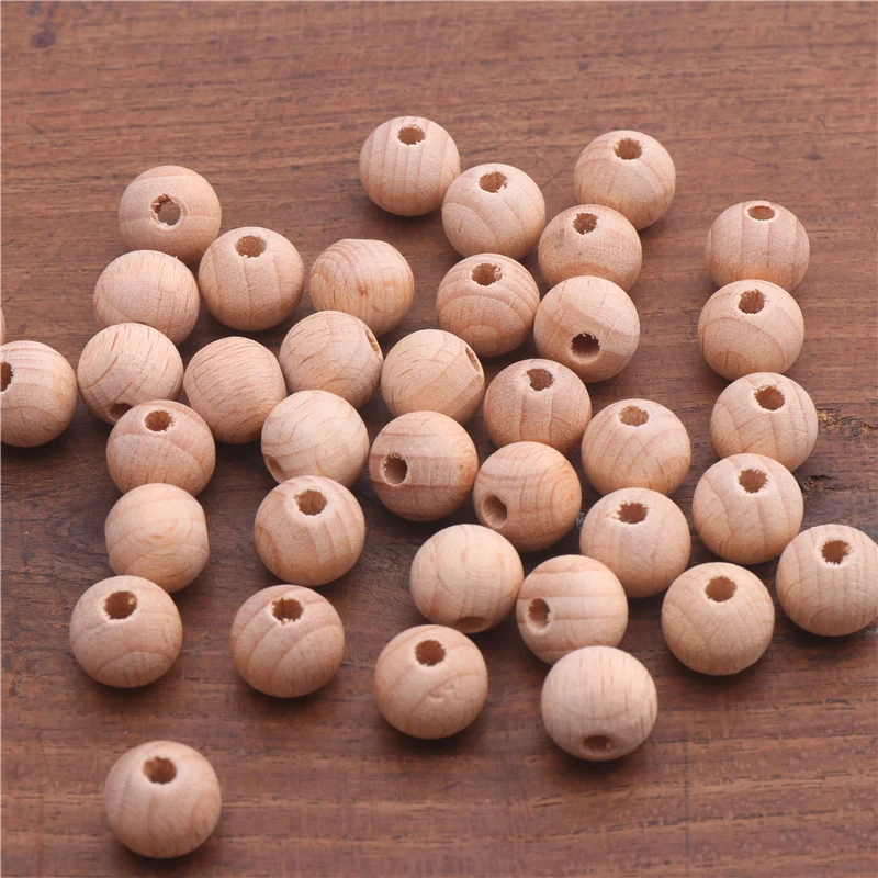 30/50/100 Pcs/Lot Wooden Beads 12/15mm Baby Foods Grade Teether Beads for Baby DIY Chew Rattle Toy Pacifier Chain Accesories