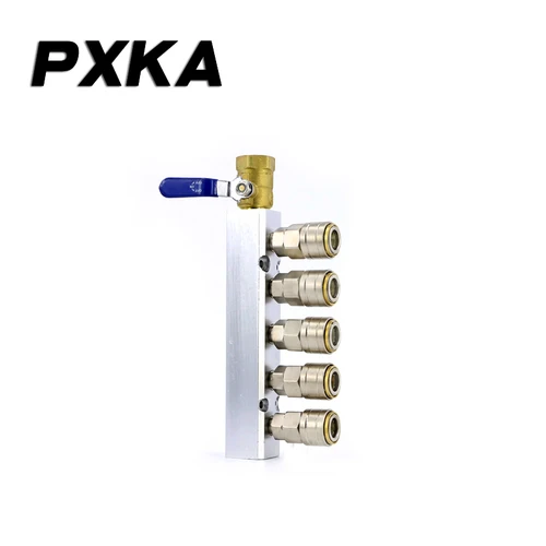 Imagen 2 del producto Distribuidor de bloques de aire, placa de autobús, descarga de aire, tubería de aire multidireccional de aluminio, conexión de junta rápida