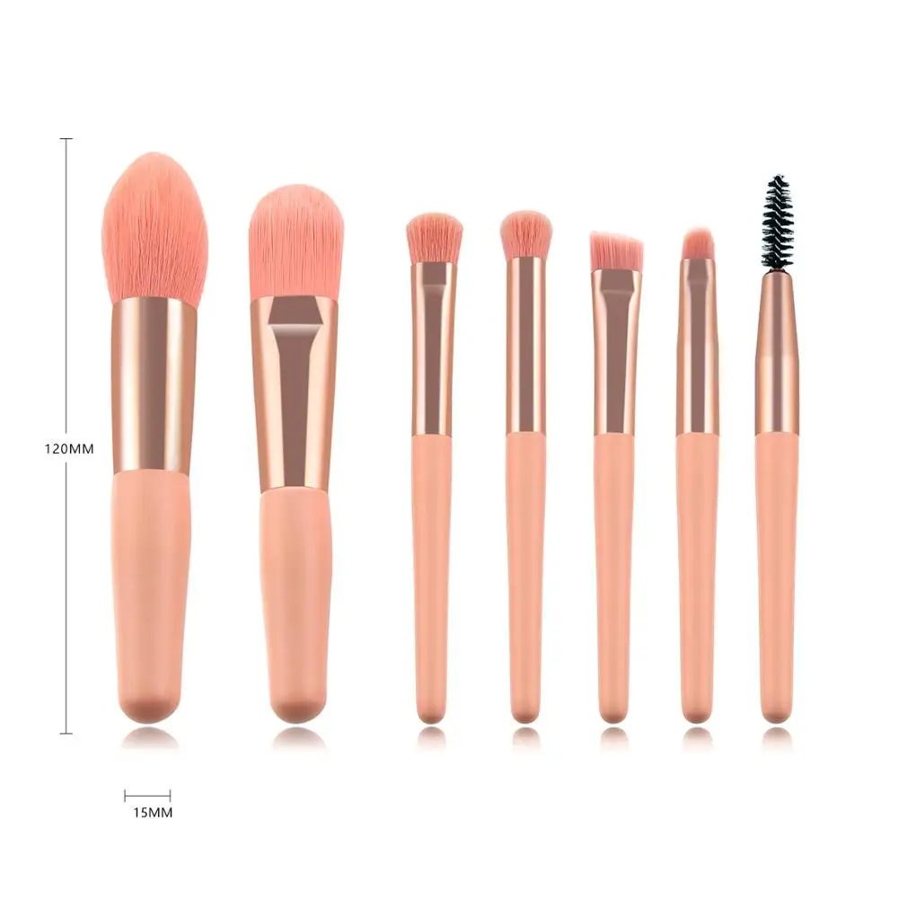 2025 nuevo 7/8 Uds Mini juego de brochas de maquillaje polvo sombra de ojos base colorete mezcla brochas de maquillaje para mujeres cosméticos de belleza