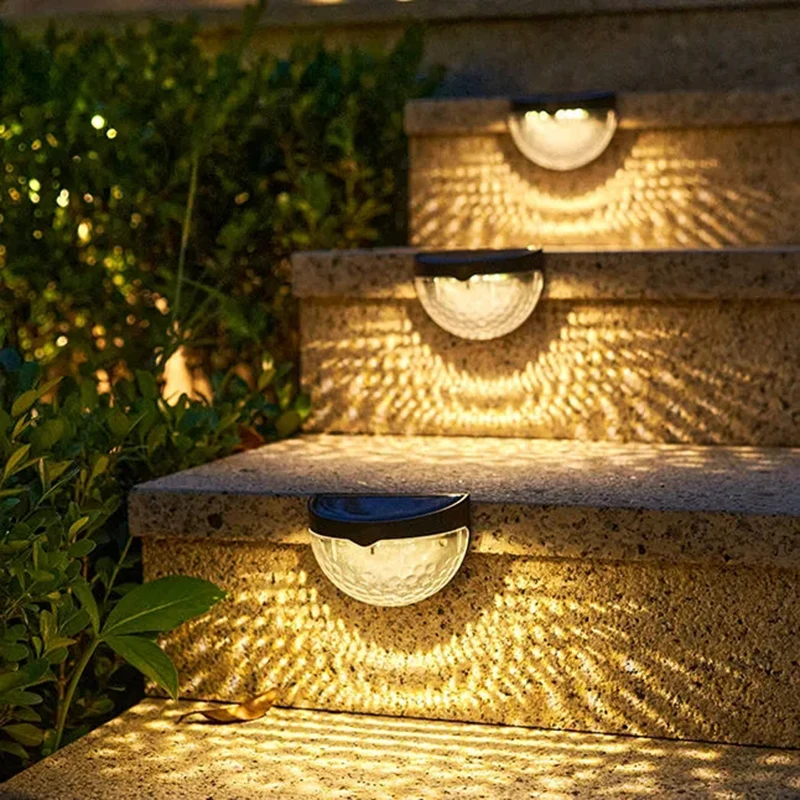 1PC 6LED Solar Wall Light Outdoor Wall Lamps Waterproof Energy Lamps   Step Courtyard Garden Decoration Lights