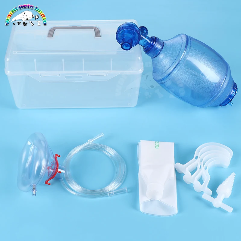 

Silicone Artificial Resuscitator Artificial Emergency Ambu Bag Manual Resuscitator with Mask Veterinary Tool