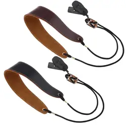 Saxophone Clarinet Neck Strap Adjustable Genuine Leather  Single Shoulder Strap Metal Buckle for Saxophone Clarinet