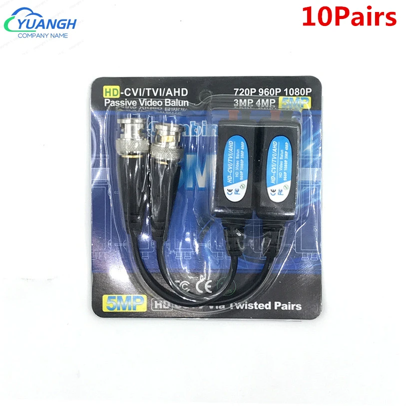 

8MP CCTV Twisted Pair BNC Passive HD Video Balun Coax Transceivers UTP Cable For 4K AHD CVI TVI CVBS Camera