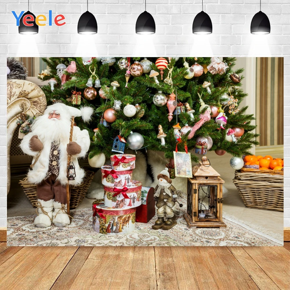 Yeele di Babbo natale Carino Pupazzo di Neve Foto di Sfondo Photophone Albero E Regali Fondali Fotografia per la Decorazione Su Misura di Formato
