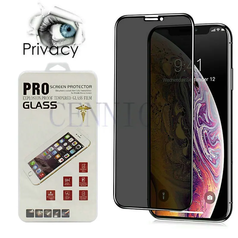 Anti Peek Privacy Tempered Glass Screen Protector For iPhone 13 12 6.1 6.7 Pro Max 11 5.8 6.5 5.5 Inch 100 add Retail Packaging