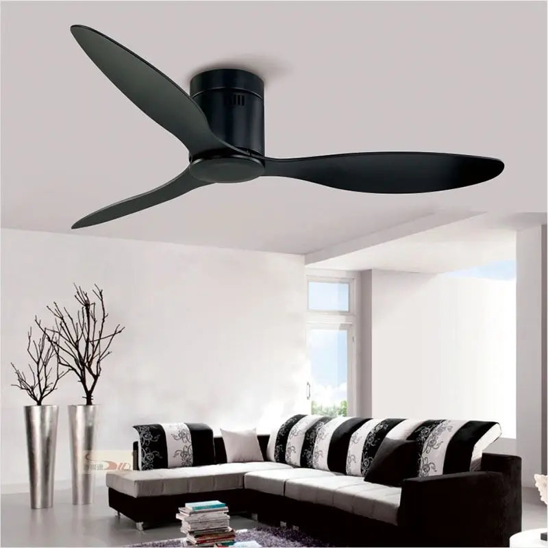 52inch Lower Floor Ceiling Fan With Remote Control Without Light Simplie Black White Led Ceiling Fans With Light Ventilador