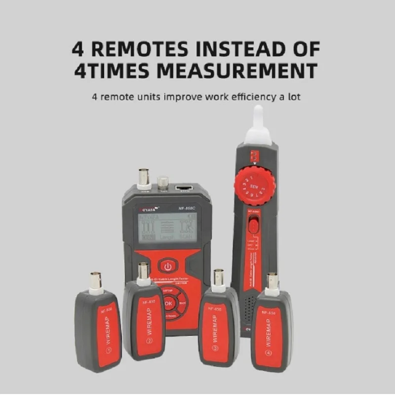 

Noyafa NF-858C Cable Tester Portable Wire Tracker RJ11 RJ45 BNC Line Locator For Measure Length Cable Network Testing Finder