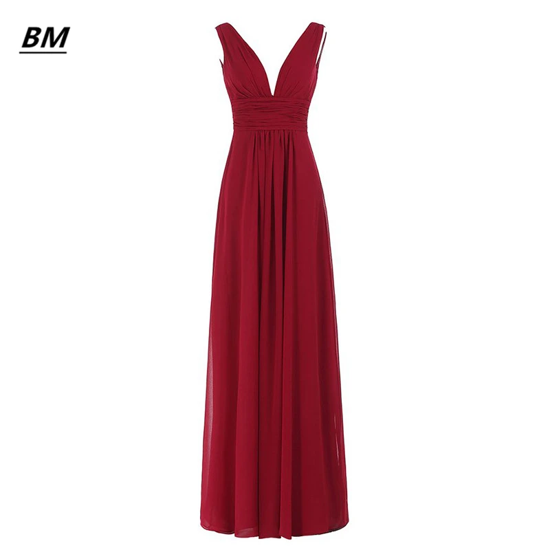 Bm v-neck vestidos de baile 2021 chiffon frisado formal longa noite celebridade com zíper vestido de festa robe de soiree bm323