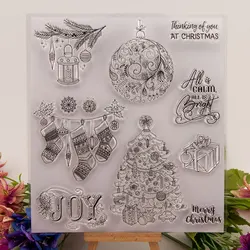 Christmas Tree sock Transparent Clear Silicone Stamps for DIY Scrapbooking/Card Making/Kids Christmas Fun Decoration Supplies