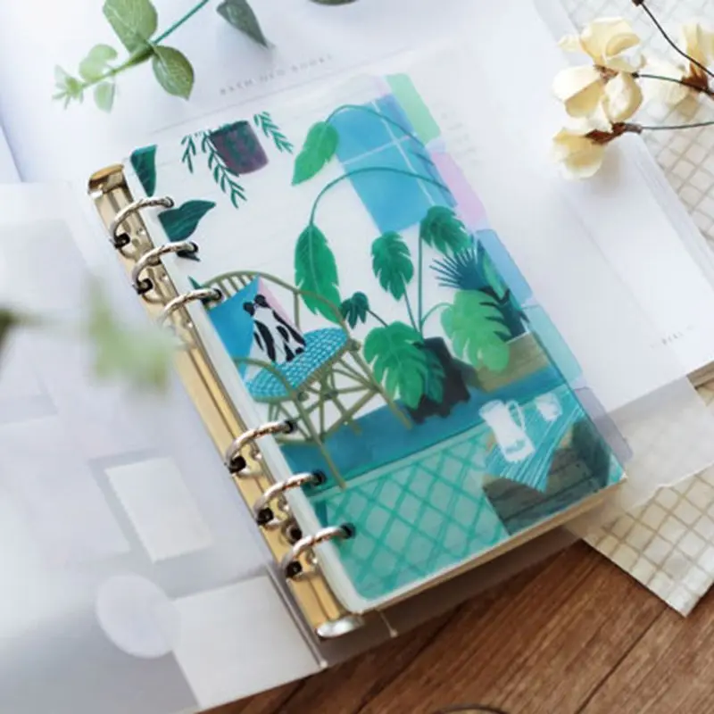 1Set Fresh Clear Style Diary Paper Planner Binders A5 A6 Loose Leaf Notebook Divider Index Separator School Students Supplies